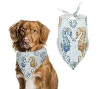 Sea Horse Pattern Dog Bandanas Puppy Cat Kerchief Scarf Pet Triangle Bandana for Christmas