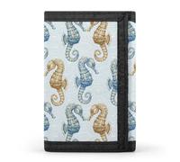 Sea Horse Pattern Wallet for Men Trifold Wallets Credit Card Holder Minimalist Front Pocket for Women