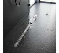 Sea-Horse Slim Linear Shower Drain Brushed Steel 80Cm Wet Room Floor Channel