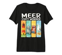 Sea Instead of Less Lighthouse Seal Beach Chair Seagull Premium T-Shirt