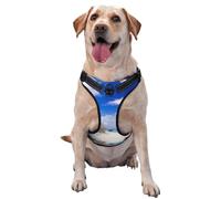 Sea Island Sky Clouds Printed quick release dog harness reflective pet vest with 2 quick release buckles 4 sizes XL ideal for outdoor walks and hikes