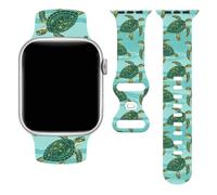 Sea Iwatch Bands Compatible With Apple Watch 38mm 40mm 41mm 42mm 44mm 45mm 49mm, Silicone Strap Replacement All Series