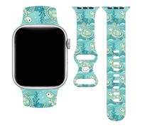 Sea Iwatch Bands Compatible With Apple Watch 38mm 40mm 41mm 42mm 44mm 45mm 49mm, Silicone Strap Replacement All Series