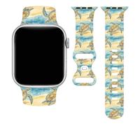 Sea Iwatch Bands Compatible With Apple Watch 38mm 40mm 41mm 42mm 44mm 45mm 49mm, Silicone Strap Replacement All Series