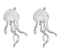 Sea Jellyfish Stud Earrings Zinc Alloy Cute Dangle Adorable Ocean Animals Jewelry for Women Friends Lightweight Birthday Gifts, M, Alloy Steel, No Gemstone
