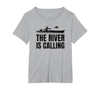 Sea Kayaking, Kayaker, with an Ocean Kayak T-Shirt, Women's Plus, Heather Grey, 4X