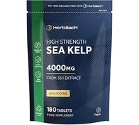 Sea Kelp Tablets 4000mg | Natural Source of Iodine | 3 Months Supply | High Strength Kelp Extract | 180 Vegan Tablets | by Horbaach