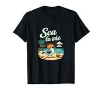Sea la Vie Permanent Vacation Party Beach Seagull T-Shirt