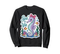 "Sea la Vie" Seahorse with ribbon Sweatshirt