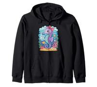 "Sea la Vie" Seahorse with ribbon Zip Hoodie