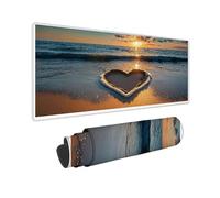 Sea Large Mouse Mat 1000 x 500 x 3MM Gaming Mouse Pad, Beach Mousepad Extended for Men, Office Accessories with Anti-Slip Rubber Base and Double Stitched Edge, Mousemat for Laptop, Gifts -TL77ES