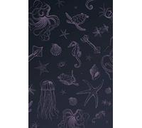 Sea Life Animals Dark Purple Journal: Ocean Pattern With Octopus, Sea Horse, Sea Turtle, Squid And Jellyfish Journal Notebook to write in 6x9" 150 Lined Pages
