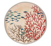 Sea Life by Rose & Tulipani Rose and Tulipani-Set 2 Dinner Plates 100% Melamine, Beige, 27 centimeters