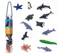 Sea Life Figure Set 12pc Multi-Coloured PVC Mini Models 4.5x4.5x28.5cm Classroom