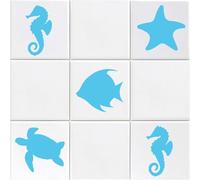 Sea Life Light Blue Pack of 16 Vinyl Tile Stickers Bathroom