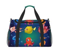 Sea Life Print Womens Sports Bags Travel Bag - Gym Tote Bag with Compartment,Duffel Bags for Men,Ladies Holdall,Carry On Weekend Travel Handbags for Women