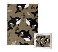 Sea Life Whale Funny Big Fish Animal,500 Pieces Wooden Jigsaw Family Game Jigsaw Puzzles for Adults Teens