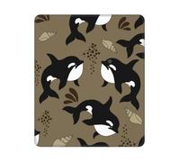 Sea Life Whale Funny Big Fish Animal Square Mouse Pad Sewn Edge Design 10&12in