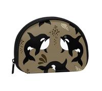 Sea Life Whale Funny Big Fish Animal, Women's Storage Bag Shell Makeup Bag Small Coin Purse Shell Change Pouch
