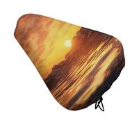 Sea Lighthouse in Sunset Bike Seat Cushion Waterproof Bicycle Seat Cover with Drawstring Comfort Dustproof Rain Proof Protection Bike Seat for Outdoor Most Bicycles Mountain Road Bikes