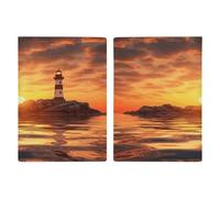 Sea Lighthouse in Sunset Passport Holder Ultra Slim PU Leather Travel Document Organizer Compact Premium International US Passport Protector Cover for Women Men