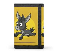 Sea Lighthouse in Sunset TriFold Wallet with 8 Card Slots, Slim Zipper Coin Pocket, Divided Billfold for Men Women, Cartoon Donkey Image, One Size, Modern