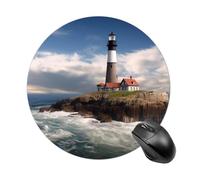 Sea Lighthouse Round Mouse Pad Smooth Glide Gaming Mousepad Extra Density Portable Comfortable Mouse Mat for Desk, Home, Office 7.8x7.8 Inches