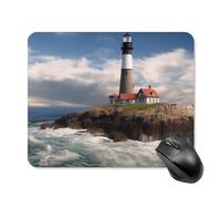 Sea Lighthouse Square Mouse Pad Portable Computer Mousepad with Non-Slip Rubber Base 20 * 25cm Ultra-Thin Gaming Mouse Mat for Computer Laptop Office Desk Accessories