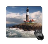 Sea Lighthouse Square Mouse Pad Portable Computer Mousepad with Non-Slip Rubber Base 25 * 30cm Ultra-Thin Gaming Mouse Mat for Computer Laptop Office Desk Accessories