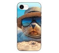 Sea Lion Beach Printed Phone Case Compatible with iPhone 16 Series TPU Anti-fingerprint Protective Cover for Women Men