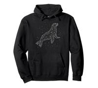 Sea Lion Constellation Seal Animal Line Art Geometric Pullover Hoodie