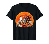 Sea Lion Cosplay Witch Inside Carved Pumpkins Halloween Moon T-Shirt