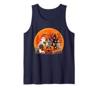 Sea Lion Cosplay Witch Inside Carved Pumpkins Halloween Moon Tank Top