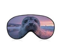 Sea Lion in Snow Sleep Mask Adjustable Eye Shade Cover