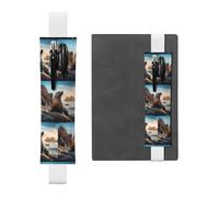 Sea Lion on The Rocks Leather Pen Holder Bookmarks, Adjustable Diary Bookmarks, Perfect as Back-to-School or Christmas Gifts,