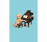 Sea Lion Playing the Piano Turquoise Notebook Journal: 120 Pages, Lined, 6x9