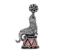 Sea Lion Rhinestone Brooch for Women Silver Alloy Statement Pin | Shining Elegant Style, Resistant Pin Design, Suitable for Women and Girls, Christmas Mother's Day Valentine Gifts