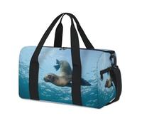 Sea Lion Sports Duffel Bag Lion Weekend Overnight Bag Tote Holdall Casual Travel Gym Duffel Bags for Kids Girls Boys Women Men