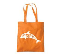 Sea Love Dolphin Fish Ocean Tote Shopping Bag 10 Litres Capacity 42 x 38cm