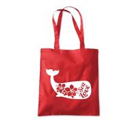 Sea Love Flowers Whale Ocean Tote Shopping Bag 10 Litres Capacity 42 x 38cm