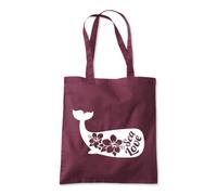 Sea Love Flowers Whale Ocean Tote Shopping Bag 10 Litres Capacity 42 x 38cm