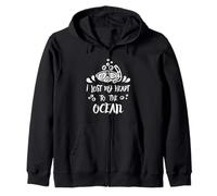 Sea Lover Scuba Quote Lost My Heart Funny Diving Art Zip Hoodie