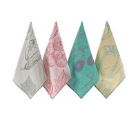 sea me at home Dish Towels for Kitchen, Jacquard Tea Towel Set, Stylish and Functional, A Great Gift for Any Home, 100% Turkish Cotton Towel Set of 4 (Garden Vegetables)