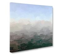 Sea Meeting the Sky in Abstract Modern Canvas Wall Art Print Ready to Hang, Framed Picture for Living Room Bedroom Home Office Décor, 14x14 Inch (35x35 cm)