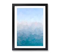 Sea Meeting The Sky In Abstract Modern Framed Print | A3 Black Framed Wall Art | Ready to Hang | Abstract Nautical Picture | Living Room Bedroom Lounge Office