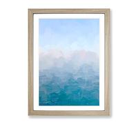 Sea Meeting The Sky In Abstract Modern Framed Wall Art Print, Ready to Hang Picture for Living Room Bedroom Home Office Décor, Oak A2 (64 x 46 cm)