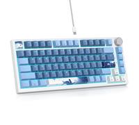 Sea Mist 75% Wired Gaming Keyboard - Hot Swappable, Gasket Mount, Red Switch, RGB Backlit 82-Key TKL Mechanical Keyboard for PC/Laptop Gamers