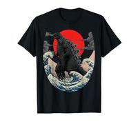 Sea Monster Japanese Wave Red Sun Ukiyo-e Art Men Women Kids T-Shirt