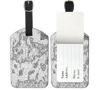 Sea Monsters Luggage Labels for Suitcases, Pu Leather Mr and Mrs Luggage Tags with Privacy Protection Cover, Bag Tag Bags Suitcase Label Identifier, Men Women Accessories, Thank You Gift