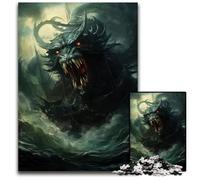 Sea Monsters Rage 1000 Piece Jigsaw Puzzle Challenging Puzzles Colorful Home Decor Interactive Family Game 1000 PCS(75x50cm)